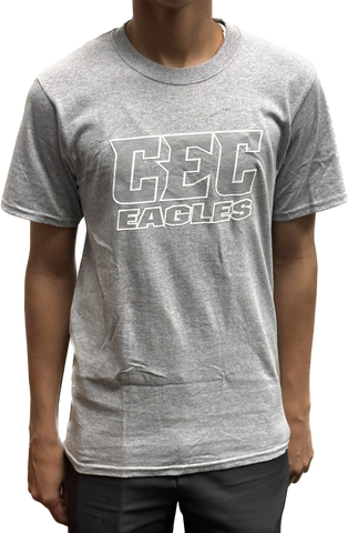 CEC Eagles Gray Tee with Gray Logo