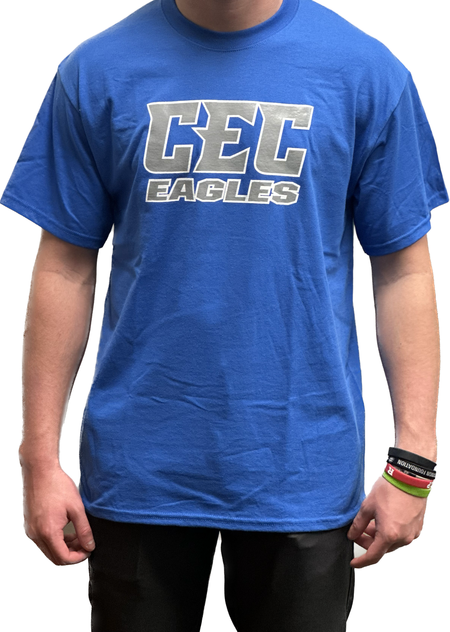 CEC Eagles Royal Tee with gray Logo