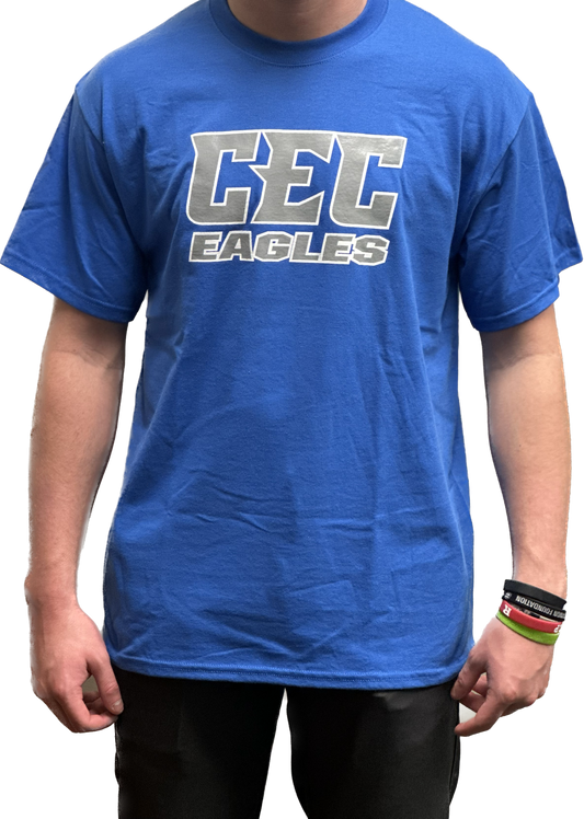 CEC Eagles Royal Tee with gray Logo