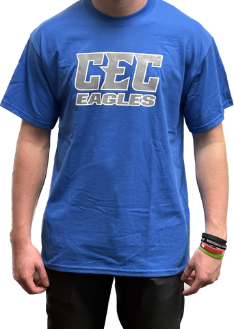 CEC Eagles Royal Tee with gray Logo