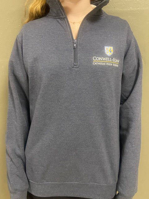 Heather Navy 1/4 Zip Pullover Sweatshirt