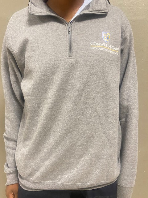 Heather Graphite  1/4 Zip Pullover Sweatshirt