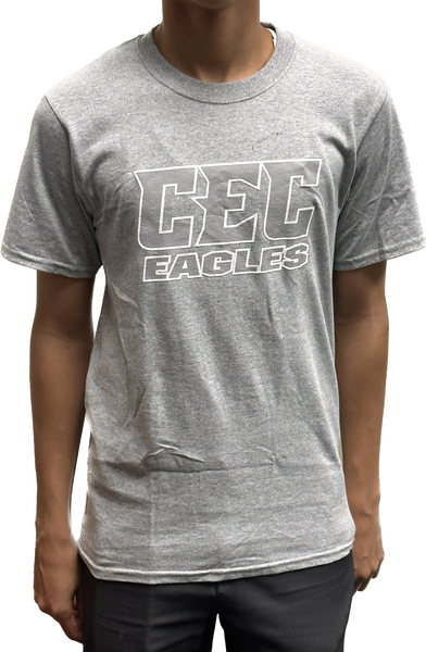 CEC Eagles Gray Tee with Gray Logo