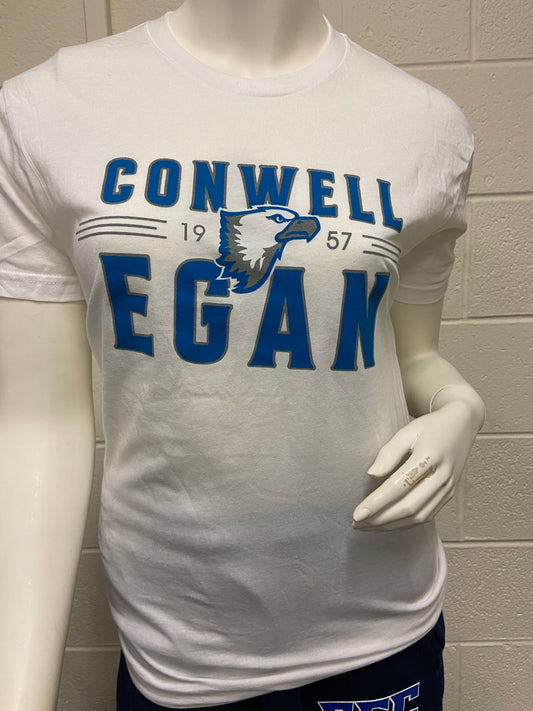 Next Level White Tee - Eagles 1957 Logo