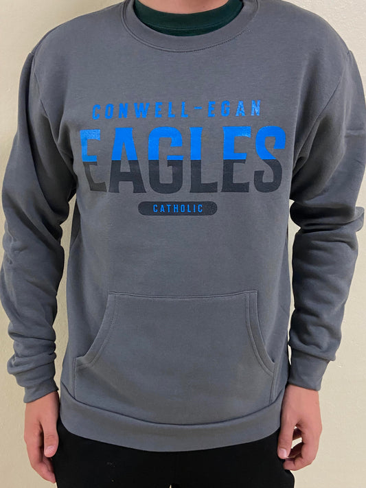 Pocket Crew Sweatshirt/Charcoal