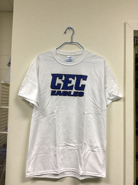 CEC White short sleeve T-shirt with Royal