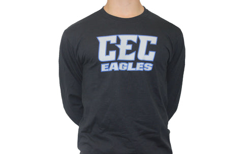 CEC Eagles L/S T-shirt, Black with gray logo